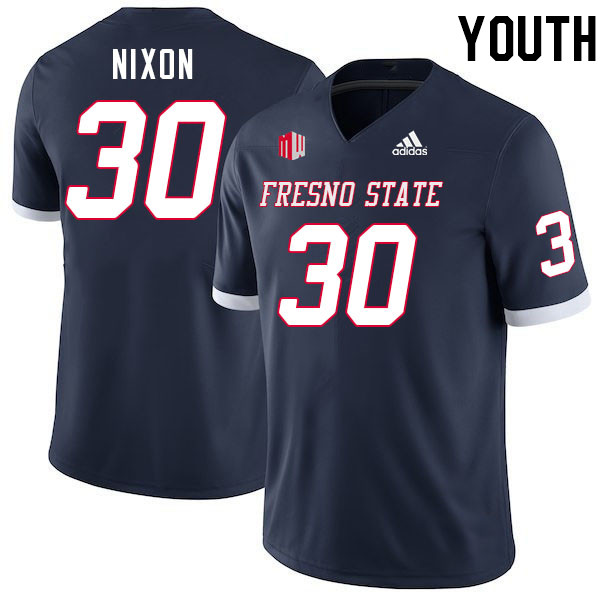 Youth #30 Jace Nixon Fresno State Bulldogs College Football Jerseys Stitched-Navy